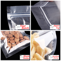 Sachet Doypack Personnalisé Transparent Qualité Alimentaire à Huit Soudures Latérales 7x11 avec Fermeture Zip Sécurisée en PET/PE Stratifié