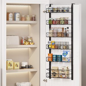 Multifunction Hanging Spice Rack 33x15x85cm Iron <b>Kitchen</b> Cabinet Organizer <b>Hook</b> Type Storage Shelf - Product Image 1