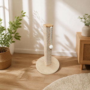 FEDERAL Griffoir Moderne pour Chat en Bois Massif avec Base Ronde, Poteau Enveloppé de Sisal et Jouet Balle Suspendue, Meuble pour Animaux de Compagnie OEM ODM - Product Image 6