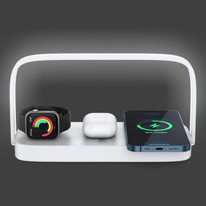 Superventas lámpara de escritorio LED de 15W estación de carga inalámbrica función múltiple conectividad USB teléfono inteligente Iwatch <span class=keywords><strong>para</strong></span> Airpod Chargi - Product Image 4