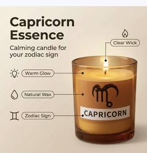 Candela Aromatica Decorativa per la Casa, Candela per Aromaterapia, Dodici Segni Zodiacali: Cancro, Capricorno, Ariete - Product Image 4