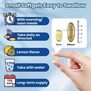 2500mg Omega 3 kapsul softgel dengan 1285mg EPA DHA Vitamin D3 K2 Q10 suplemen astrxanthin mendukung kesehatan imun otak Jantung - Product Image 3