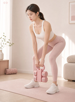 Nouvel arrivage : Ensemble d'haltères de fitness pour femmes, plaques détachables recouvertes de caoutchouc, poids réglable, matériau ABS - Équipement d'exercice à domicile