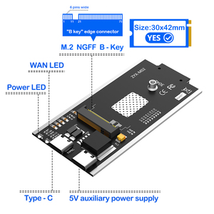 M.2 NGFF Key B 3G/4G 모듈-USB 2.0(Type-C) 어댑터(나노 SIM 슬롯 포함) 480Mbps 재고 있음 - Product Image 2