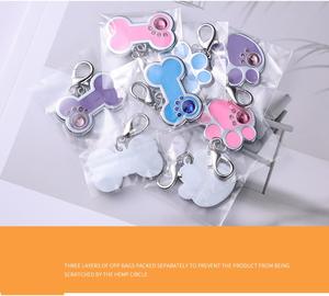 宠物配件吊坠防损耗镀银激光雕刻身份证锌合金狗牌高档钻石镶嵌动物风格 - Product Image 5