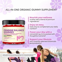 Gummies probiotiques pour l'équilibre féminin OEM - Complément alimentaire naturel en bonbons mous pour la santé vaginale et l'équilibre du pH féminin, à la canneberge