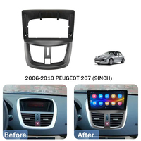 Cadre d'autoradio pour Peugeot 207, écran tactile 9 pouces, panneau de navigation, cadre radio Android, cadre de lecteur de voiture