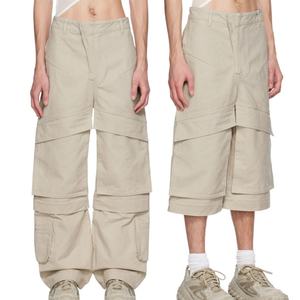 Nouveau design de mode, vente en gros directe d'usine, pantalon cargo en toile de coton pour homme, personnalisable, avec jambes détachables et fermeture éclair - Product Image 1