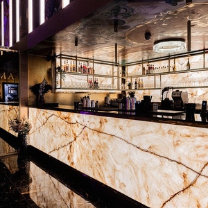 Bancone <span class=keywords><strong>Bar</strong></span> di Lusso Personalizzato in Marmo Onice Curvo Retroilluminato, Ecologico e Multifunzionale per Casa, Hotel e Club - Product Image 6
