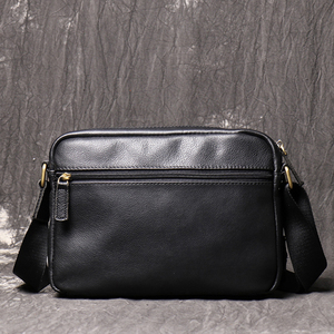 Custom Wholesale Cowhide Square Bag Genuine Leather Crossbody Pack Casual Sling Shoulder <b>Side</b> Messenger Bag For Men Daily Work - Product Image 3