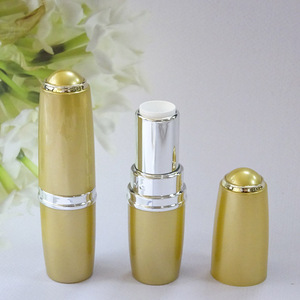 Tube de rouge à lèvres en plastique ABS brillant avec anneau argenté, finition dorée, impression sérigraphique, marquage à chaud, étiquette privée, tube de rouge à lèvres vide - Product Image 1