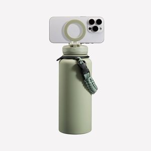 New Arrival Stainless Steel Travel <b>Water</b> <b>Bottle</b> with Magnetic Phone Holder and 12-24 Hours Thermal Insulation - Product Image 1