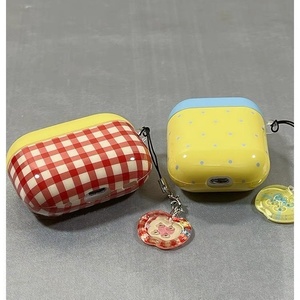 Étui de protection souple en silicone pour écouteurs, motif à carreaux contrasté avec des pois, adapté à la taille 1/<span class=keywords><strong>2</strong></span> - Product Image 4