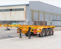 Semi-remorque châssis porte-conteneurs trois essieux 20/40 pieds à bas prix, capacité de charge maximale 60T