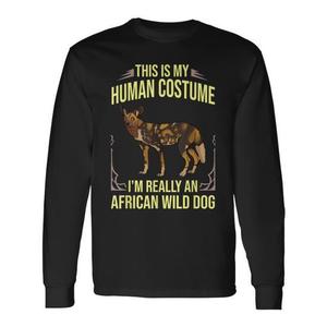 T-shirt a maniche lunghe con cucciolo di cane selvatico africano dipinto - Categoria prodotti promozionali - Product Image 1