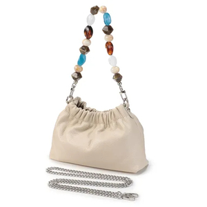 Bolso de hombro de material de piel de vaca de alta gama, botón magnético, bolso diario para mujer, bolso de hombro de color sólido - Product Image 2