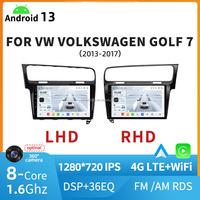 Autoradio Android 13 pour voiture, écran IPS 1280*720, Car-play, 8 cœurs, 4G LTE, pièces de navigation pour VW VOLKSWAGEN GOLF 7 2013-2017