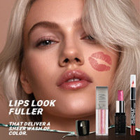 MLSMILE Kit Maquillage Transfrontalier : Rouge à Lèvres Couleur Naturelle 3D + Gloss à Lèvres + Crayon à Lèvres + Taille-Crayon Offert