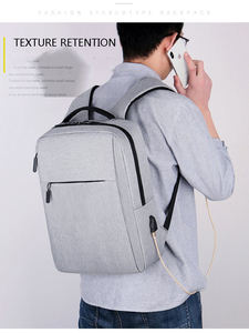 Customized LOGO Cross-border Backpack New Simple USB Charging Backpack for Men Leisure Business <b>Computer</b> <b>Bags</b> Smiggle Backpack - Product Image 2
