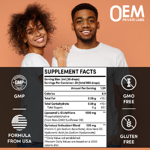 Oem Liposomale Glutathion Druppels 2000Mg Verhoogde Absorptie Vitamine C L-Glutathionsupplement Volwassen Antioxidant - Product Image 2