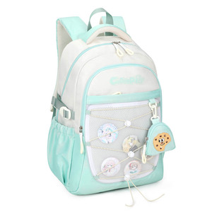 Sac à dos d'étudiant à fermeture éclair étanche de grande capacité Protection contre la réduction de la charge Doublure en polyester pour les élèves du primaire - Product Image 3