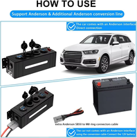 Mini caja de distribución de energía de 12V, 1 interruptor de Control, 1 enchufe de cargador USB, 1 encendedor de cigarrillos, 1 voltímetro, Control de interruptor conveniente
