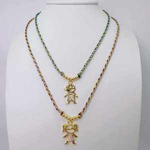 Set di Collane con Cordoncino Intrecciato all'Ingrosso, Collane con Ciondoli Lettera, Amore, Portafortuna e Ragazzo/Ragazza, in Stock - Product Image 5