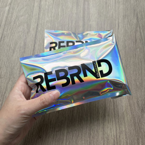 Wholesale Custom Logo Holographic Poly Mailer Bags Shiny Laser Foil Self Seal Waterproof Plastic Shipping Pouches - Product Image 5