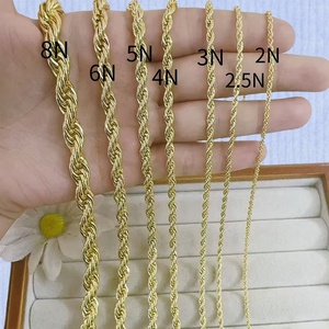 BCL1305 أزياء صغيرة لذيذ 18 قيراط مطلية بالذهب حبل تويست كل يوم جاهزة سلاسل قلادة الانتهاء - Product Image 2