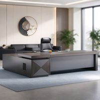 Bureau de direction haut de gamme avec structure robuste, plusieurs compartiments de rangement, grande taille, table de travail pour PDG, patron, bureau