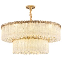 Lustre en cristal doré de luxe, design moderne minimaliste opulent, éclairage LED, modèle haut de gamme, salon, chambre à coucher, salle à manger