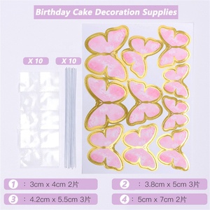 Decoración de Pastel de Acrílico Dorado Personalizada al por Mayor, Adornos para Pastel de Feliz Cumpleaños para Bodas y Cumpleaños - Product Image 4