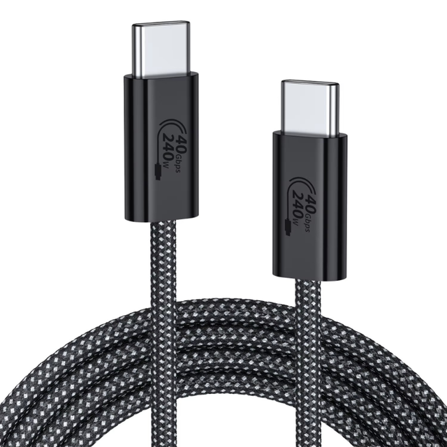 Hot Products 0.3m 1m 2m Nylon Braided Pd 240w Fast Charging 40gbps Thunderbolt C Type Usd 4 Cable