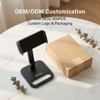 Support de téléphone portable de bureau en métal rotatif à 360° de qualité supérieure, support de tablette réglable et stable multi-angles pour bureau professionnel OEM ODM