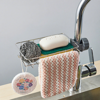 Égouttoir de rangement multifonctionnel en acier inoxydable pour robinet et évier, organisateur pour cuisine et salle de bain domestiques