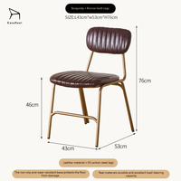 Chaise de salle à manger minimaliste pour fournisseurs, avec structure métallique épaisse et revêtement en cuir PU souple, idéale pour restaurants et cafés