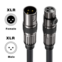 Câble micro XLR mâle-femelle capacitif équilibré à trois conducteurs de haute qualité avec blindage en feuille de PVC pour consoles de mixage personnalisées