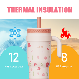 Haers gepersonaliseerde logo voedselveilige geïsoleerde sportfles voor kinderen met rietje - Product Image 6