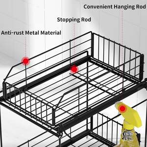 Двухуровневый металлический органайзер для кухни и ванной комнаты с подвесной рейкой складной стеллаж для хранения и управления раковиной - Product Image 6