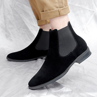 Bottes habillées à bout pointu en cuir de vachette confortables pour hommes, grandes tailles 38-48/6.5-14, bottines décontractées en cuir
