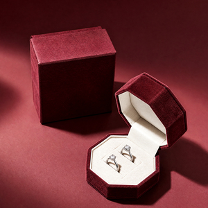 Zebopak Burgundy Octagon Engagement <b>Ring</b> <b>Box</b> with Suede Insert Christmas Holiday Jewellery Gift Collection Manufacturer - Product Image 2