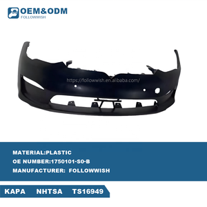 Followwish yeni durum araba parçaları Model S vücut kiti 1077925-00-A plastik ön tampon kapak paneli için Tow kanca ile Tesla - Product Image 3