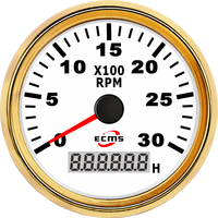 Tachometer Gauge Baru Hitam 85mm 3000RPM untuk Mesin Diesel IP67 Tahan Air 9-32V Merek ECMS