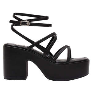 Premium Black Sandals with Crisscross Straps - Product Image 1