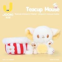 Peluche Souris Popcorn de la Série Fun Tea Cup Mouse, Poupée Coussin en Polyester avec Rembourrage en Coton PP, Unisexe, Cadeau d'Anniversaire pour 14 Ans
