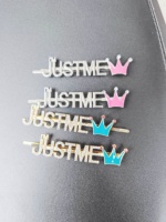 MIXED FREE CUSTOM Silver Capital Englische Wörter Bling Hair Bobby Pins Buchstaben logo Word Hair Bobby Pin Clips