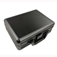 Mallette de transport personnalisé, mini cadre en aluminium, noir et gris, avec mousse, 1 pièce