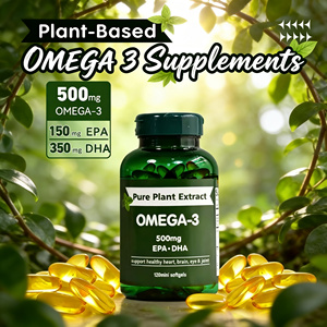 โอเมก้า-<span class=keywords><strong>3</strong></span> EPA DHA แบบซอฟต์เจลจากพืช - 500 มก. จากสาหร่ายเพื่อสุขภาพหัวใจ สมอง และดวงตา - Product Image 2