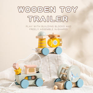 Jouet en bois éducatif pour enfants, chariot à tirer à la main, jouet à tirer, véhicule en bois, adapté aux bébés, reconnaissance des <span class=keywords><strong>lettres</strong></span>, forme - Product Image 3