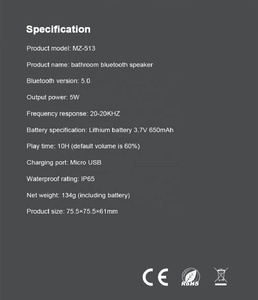 Altavoz de Ducha Bluetooth con Diseño Impermeable IP65 para Usar en Baños, Playas y Piscinas, Ideal para Momentos de Relax - Product Image 3